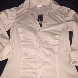 Cream Colored Tuxedo Shirt